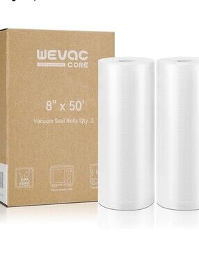 Vacuum Sealer Bags 8x50 Rolls 2 pack for Food Saver, Seal a Meal, Weston